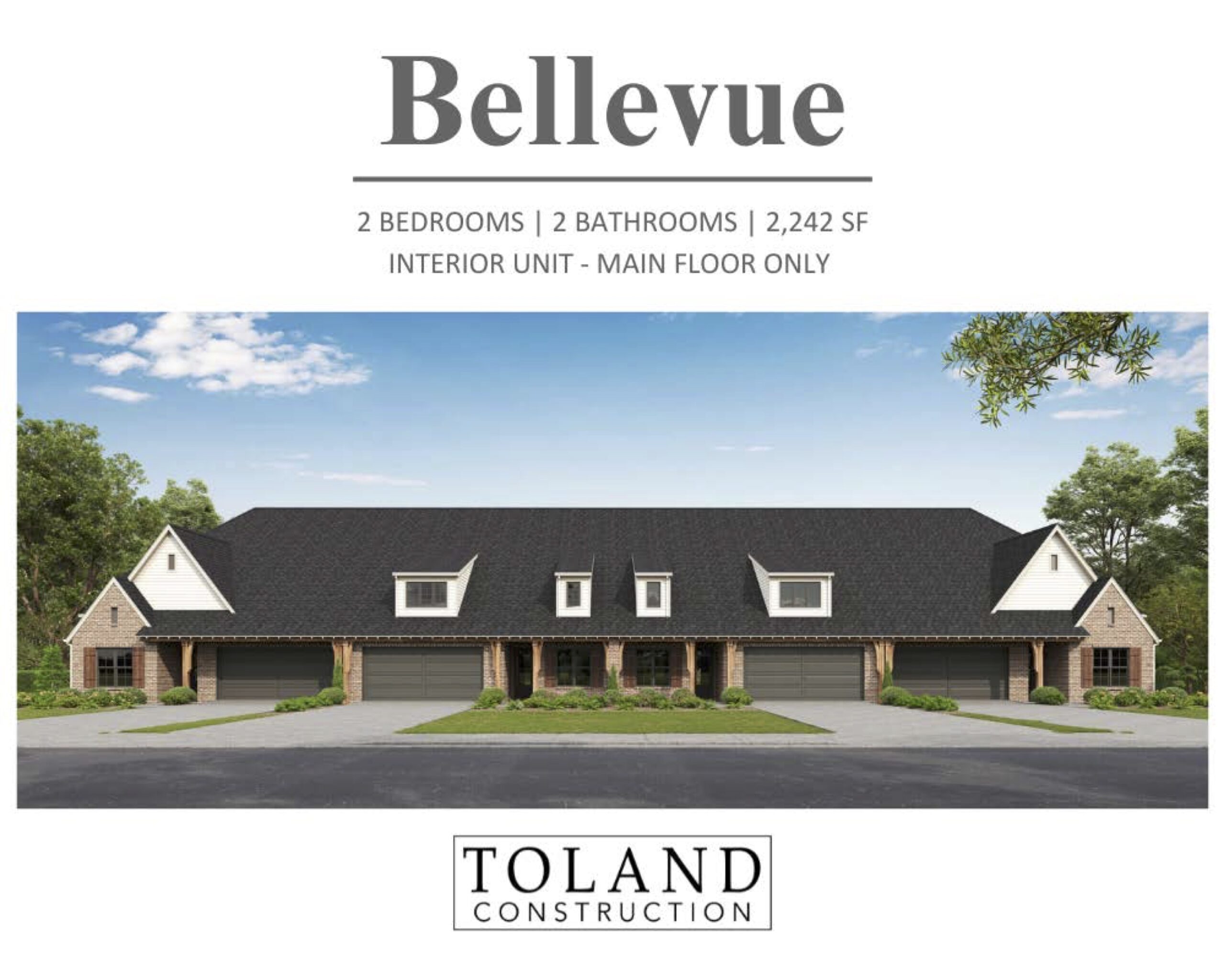 Bellevue – Interior Unit – Main Floor Only